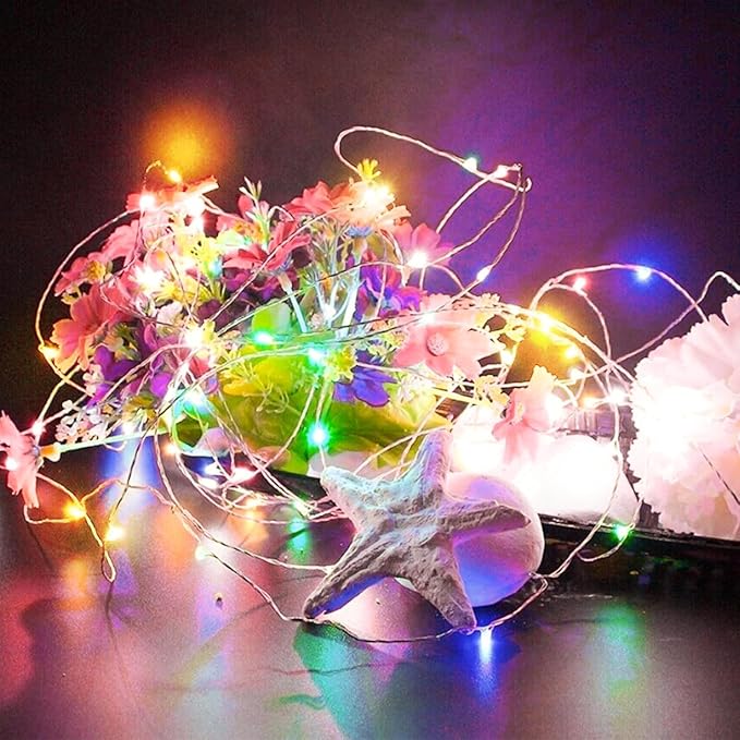4 Pack Cuttable Fairy Lights Battery Operated, Waterproof 20FT 60LED Twinkle Lights with Timer Indoor Outdoor, Fairy Battery String Light for Bedroom, Classroom, Wedding, Christmas Décor(Multicolor)