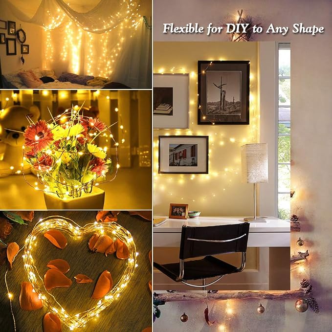 Brizled Solar String Lights 2 Pack, 132FT 400 LED Outdoor Solar Fairy Light | 8 Modes; Warm White; Waterproof Twinkle Lights Mini LED Solar Starry Lights for Outside Christmas Tree Garden Party Decor