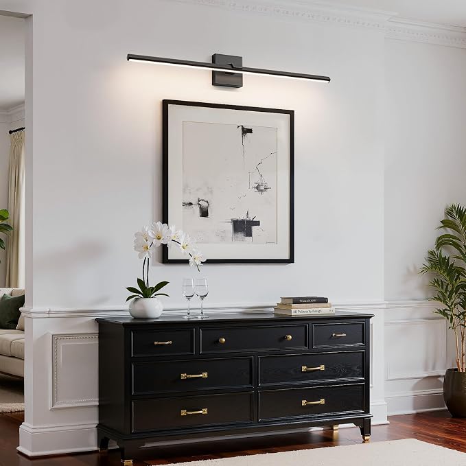 Modern Bathroom Vanity Light 32 Inch Matte Black Dimmable 5CCT LED Vanity Light Bar for Bathroom Lighting Fixtures Over Mirror Cabinets Bedroom, 24W