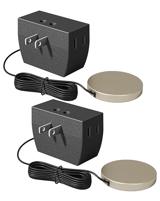 DEWENWILS 2 Pack Touch Dimmer Switch, Plug and Play Lamp Touch Control Pad, Touch Lamp Switch, Full Range Dimmer, Dimmable LED/CFL Lights, Incandescent Bulbs, Extension Cord Dimmer, ETL Listed, Black