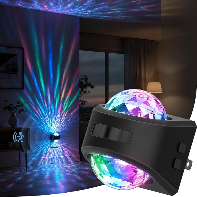 Motion Sensor Night Light Projector, RGB Warm Nightlight Plug in | night lights plug into wall 9 color warm 3000K, dusk to dawn & motion sensor, 180° rotatatble, bedroom, nursery, home decor