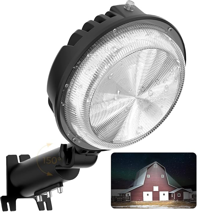 toberich 150W LED Barn Light Dusk to Dawn, 20000LM Outdoor Yard Light 6500K | Ultra Bright Security Light, Adjustable Angle, IP66 Waterproof, Photocell, AC110-120V, Lights Up Large Areas for Yard Barn