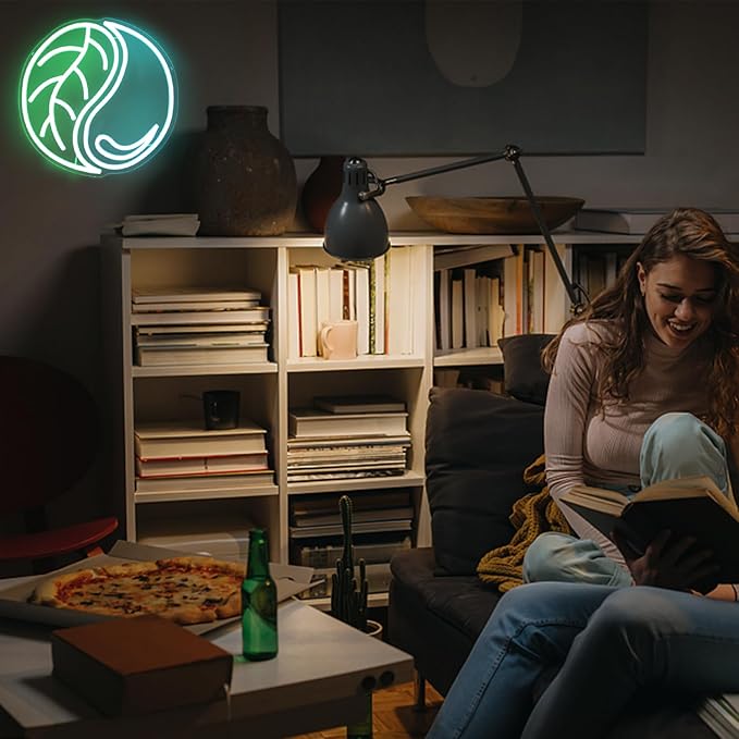 Yin Yang Neon Sign Green Leaf Neon Light Blue Water Drop LED Signs for Wall Tai Chi Neon Signs for Bedroom Neon Wall Sign Light Up Sign for Living Room Game Room Man Cave Office Decor