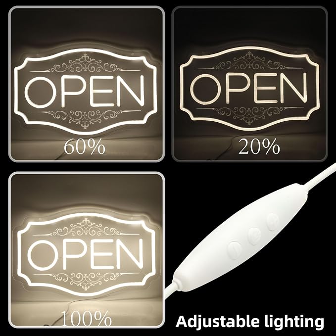 Open Sign for Business, LED Open Neon Sign USB Powered | 16.5" x 10.5" Open Neon Sign for Store, Hotel, Restaurant, Cafe, Bar and Party Decor