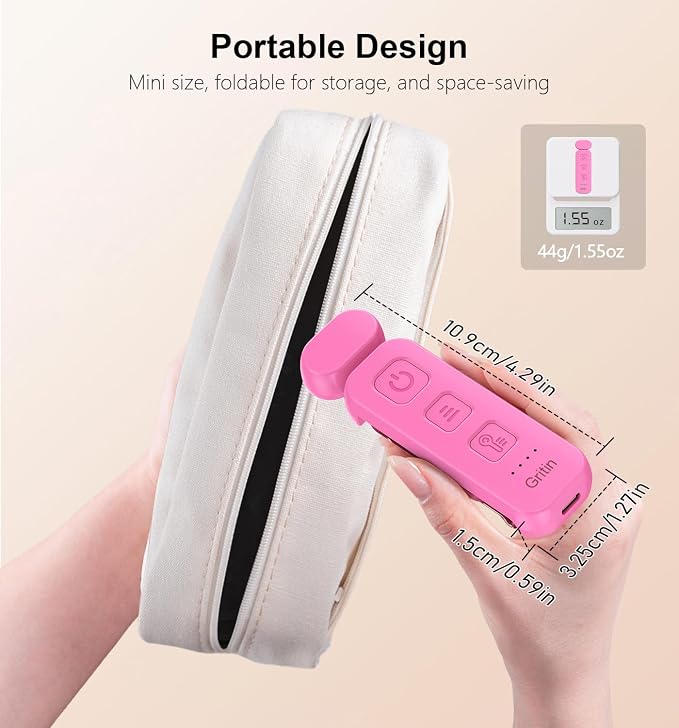 Gritin Reading Light, Rechargeable Book Light for Reading in Bed | Eye Caring 3 Color Temperatures, 5-Level Dimmable Brightness, Long Lasting, Compact Size Clip on Book Lamp for Bookworms-Rose