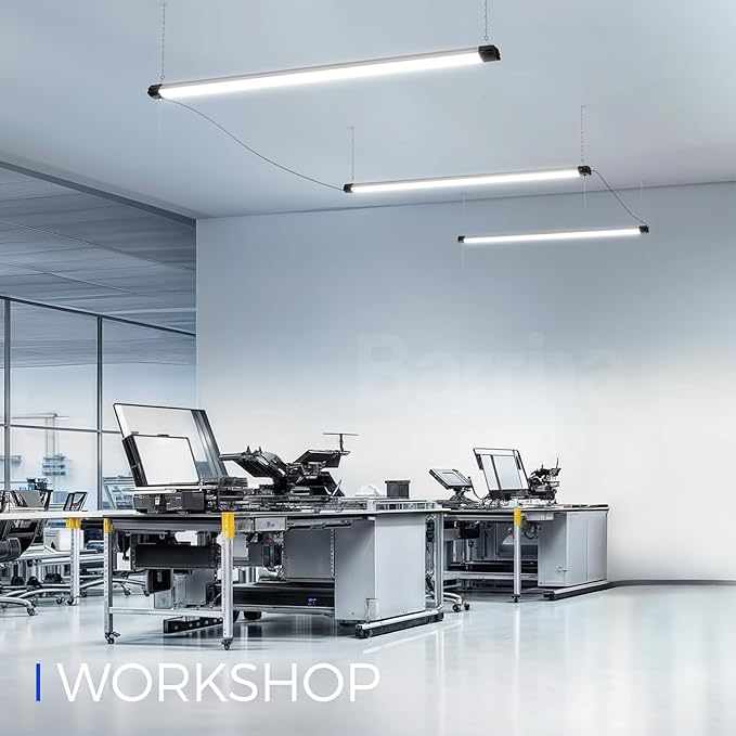 Barrina BS84 LED Shop Lights for Workshop 4FT, 84W, 10000LM, 6500K Linkable Light Fixture for Garage, Basement, Hanging or Flush Mount, 10 Packs