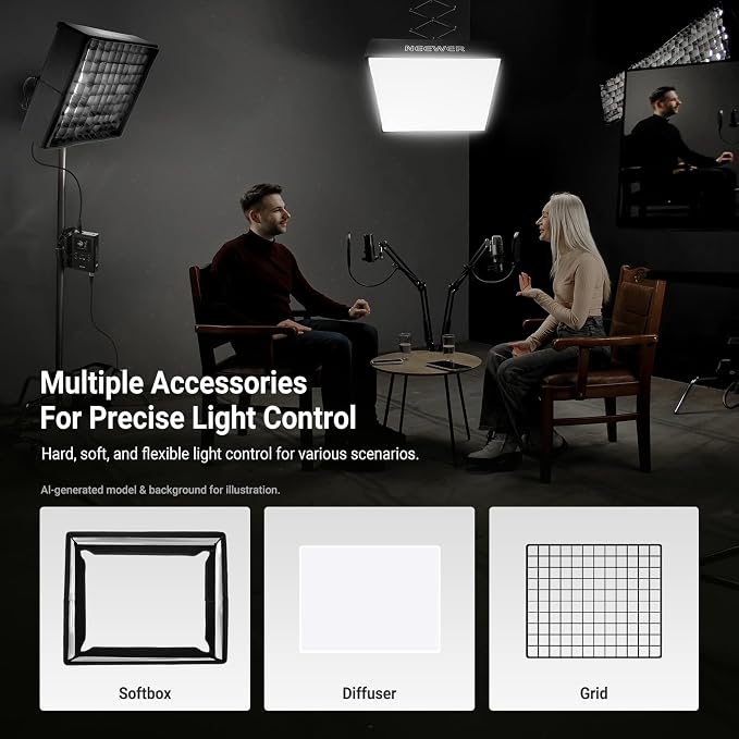 NEEWER 115W Flexible RGB Video Light, APP/2.4G/DMX Control LED Panel Light Mat Kit with Softbox, 2500K-10000K 14700lx/0.5m CRI96+, Key Lighting for Studio Photography Streaming Video Recording, FL100C