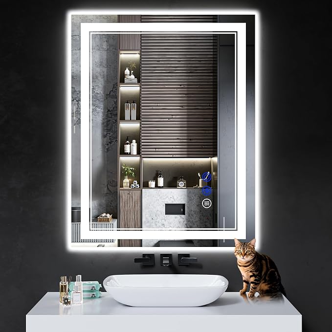 40"x30" LED Bathroom Mirror with Lights,Anti-Fog,3 Color Modes