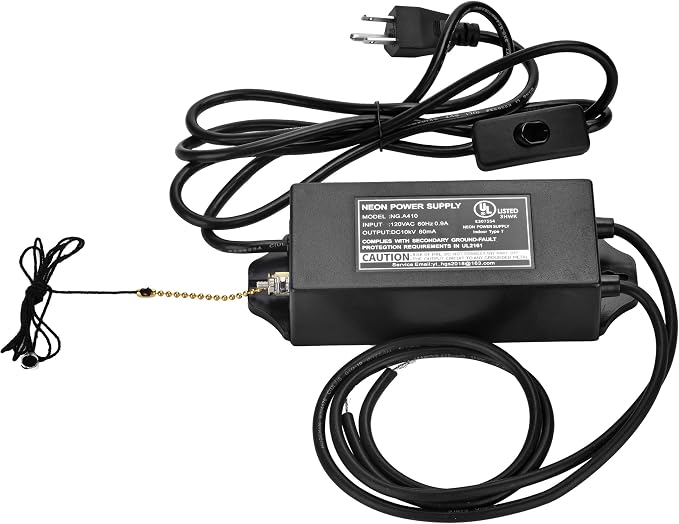 10KV 10000V Power Supply for Glass Neon Sign Electronic Neon Light Beer Signs Bar Lights Transformer 120V 50/60Hz(UL Approval)