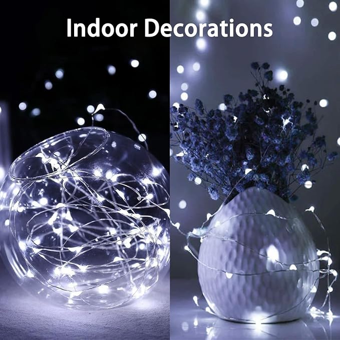 KAQ Fairy Lights Battery Operated with Remote，4Pack 80FT 240LED Cold White | Timer and 8 Modes, Cuttable Starry Twinkle String Lights for Bedroom, Wedding, Classroom and Christmas Decor