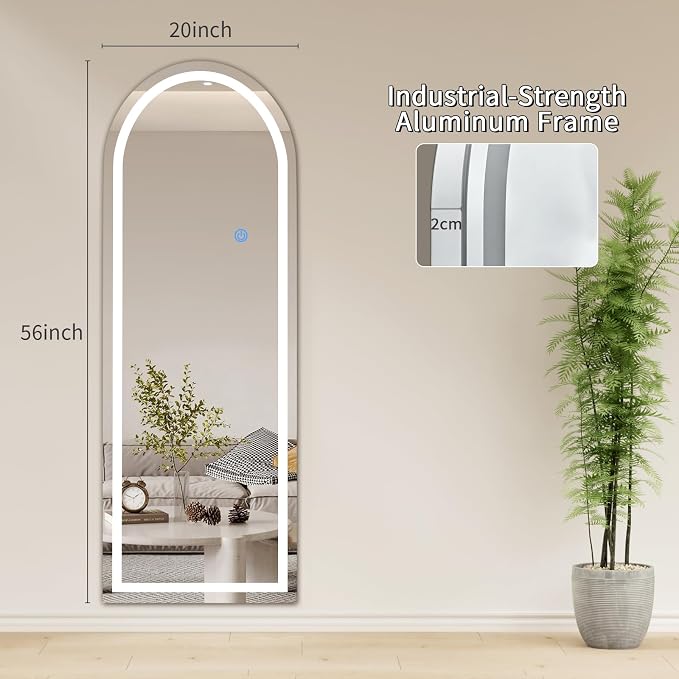 Koonmi Full Length Mirror with LED Lights 56"x20"