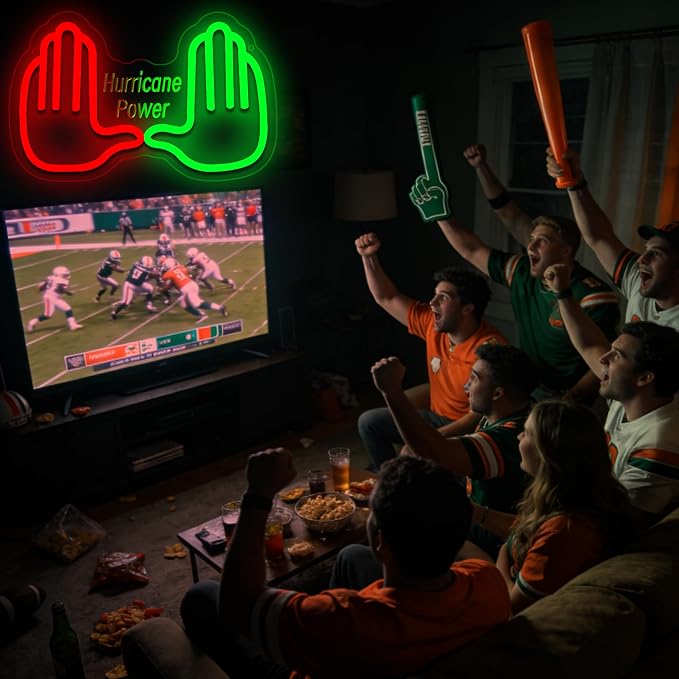 University Neon Sign for Wall Decor Football Neon Light for Man Cave | Dimmable University Led Sign for Fans, Bedroom, Dorm, Game Room,Bar Party Decor, Birthday Gifts for Men 11.8*7.4In
