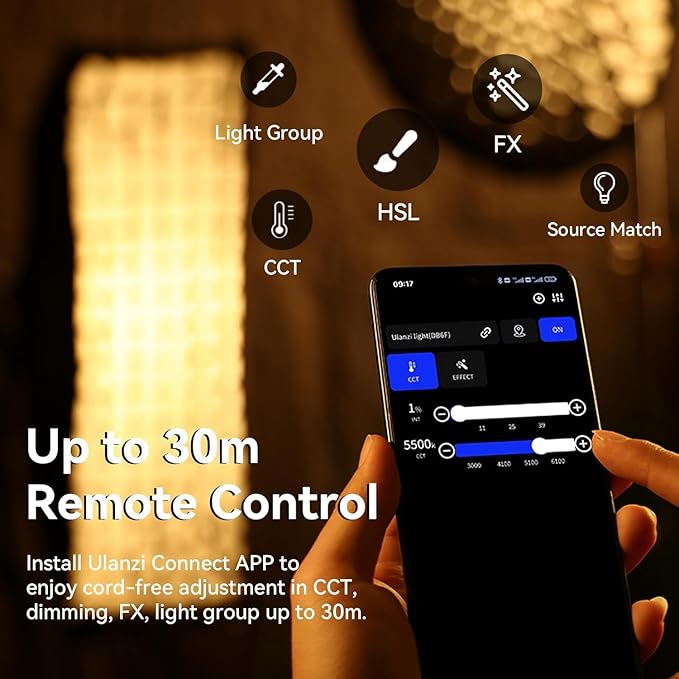 ULANZI Video Light, 120W RGB LED Video Light COB Fill Color Continuous Output Lighting with APP Control, 2700K-6500K 20 Scenes Bowens Mount Photography Light for Video Photo Recording (Bare Light)