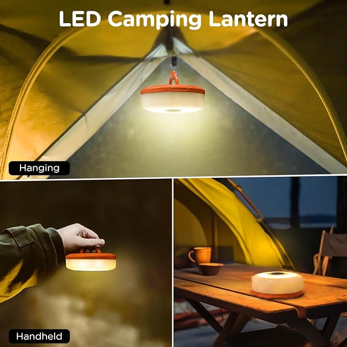 2-Pack Camping String Lights 4 in 1, 32.8FT Quick Storage 8 Modes | Protable Rechargeable Fairy Tent Lights String , Waterproof Portable LED Lamp for Outdoor Indoor Patio Decor Essentials