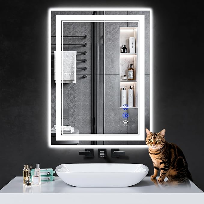 30"x22" LED Bathroom Mirror with Lights,Anti-Fog,3 Color Modes