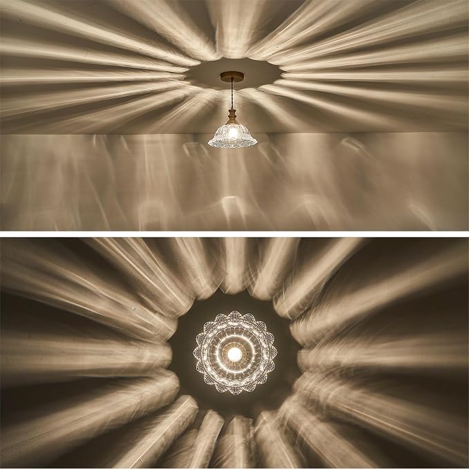 HDDFL Glass Pendant Lights Modern Pendant Lighting Fixtures 11.8 in Brushed Finish Hanging Lamp for Kitchen Island Bedroom Dining Room Coffee Shop Hallway Hotel Living Room