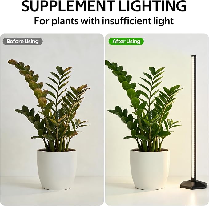 Plant Grow Lights with Timer, 72 LEDs Full Spectrum Grow Lights for Indoor Plants 23 Inch Desk Standing Grow Lights 3 Light Modes 5-Level Dimmable Auto On Off