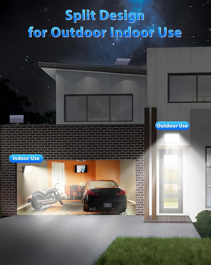 Gusicil Solar Lights for Outside, Motion Sensor Outdoor Lights,1Pack | 3 Modes Split Motion Sensor, Remote Control, Waterproof IP65, For Yard, Patio, Garden, Garage