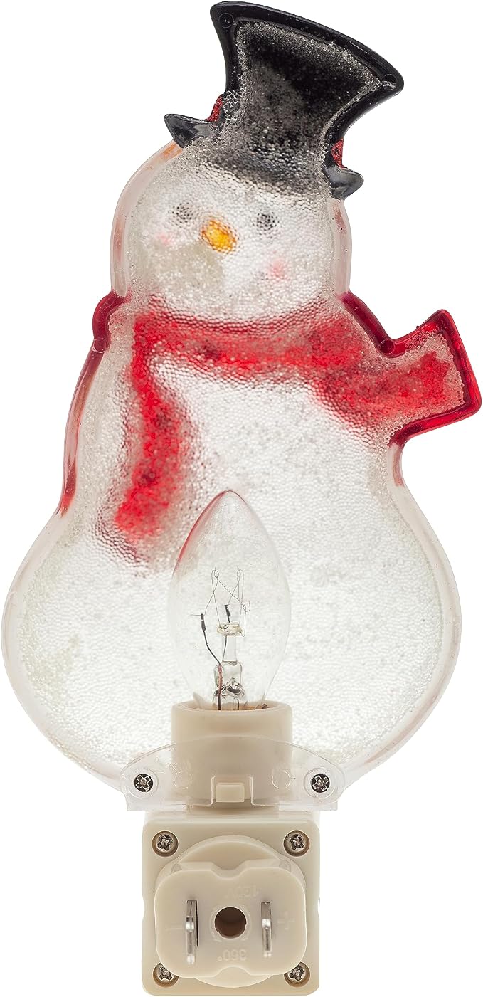 Creative Hobbies Friendly Snowman Holiday Decor Night Light - Includes 5W C7 and Rotational Socket with On/Off Switch