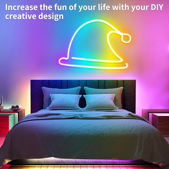 segrass 32.8FT Neon Rope Light,Flexible Led Rope Light Control with App/Remote,Multiple Modes Rope Lights,IP65 Outdoor RGB Led Neon Lights Waterproof,Music Sync Gaming Led Neon Light Strip for Bedroom