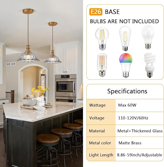 HDDFL Glass Pendant Lights Modern Pendant Lighting Fixtures Hanging Lamp for Kitchen Island Bedroom Dining Room Coffee Shop Hallway Grey and Brass