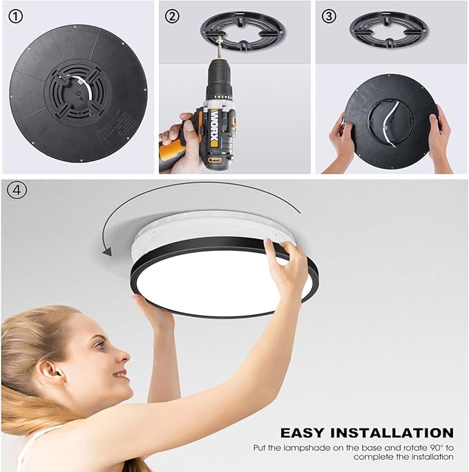 8Pack 12 Inch 3200LM Flush Mount LED Ceiling Lights,Black 28W Slim Ceiling Light Fixture Round Day White 6000K Thin Round Flat Ceiling Light 120V Surface LED Ceiling Light 300W Equivalent