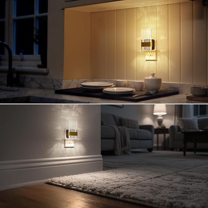 LED Night Light, [2 Pack] 3 Level Dimmable Nightlight | Bubble Decorative Nightlight, Dusk to Dawn Sensor, Wall Sconce-Style Design Nightlights for Bathroom, Hallway, 3CCT