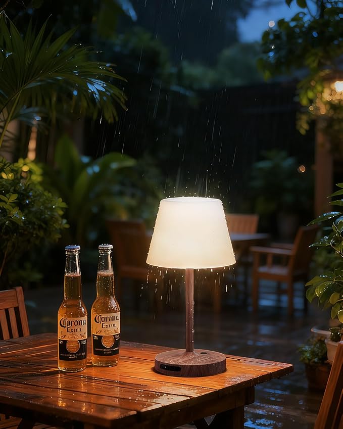 SAIWEYA Outdoor Waterproof Shower Lamp, 5200mAh Rechargeable Bathroom Lamp | IP65 Cordless Shower Light, Touch Dimming, Long-Lasting Battery, Versatile for Patio, Camping, Bathroom, Restaurant & Kitchen