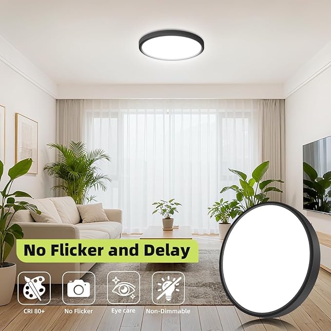 hepside 4PACK Flush Mount LED Ceiling Light Fixture 5CCT 9Inch 18W & 200W Equivalent Closet Light Fixture,Small Round Slim Surface Ceiling Lamp for Hallway,Bathroom,Bedroom,Kitchen,Interior