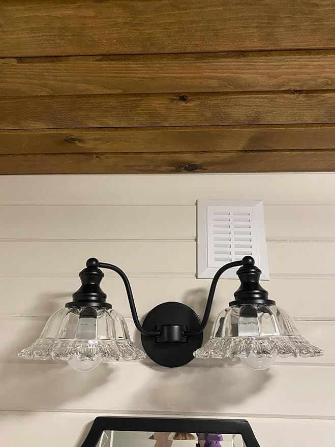 Farmhouse Bathroom Light Fixtures Black Vanity Lights for Bathroom 2 Light Vanity Light Fixtures