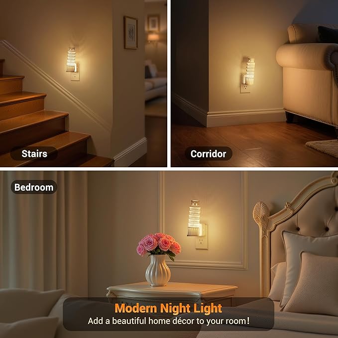 JandCase Night Lights Plug into Wall,3D Printed Leaning Tower of Pisa Night Light,3000K Plug in Nightlight with Dusk to Dawn Sensor,0-100LM Adjustable Brightness for Rooms Bathroom Hallway