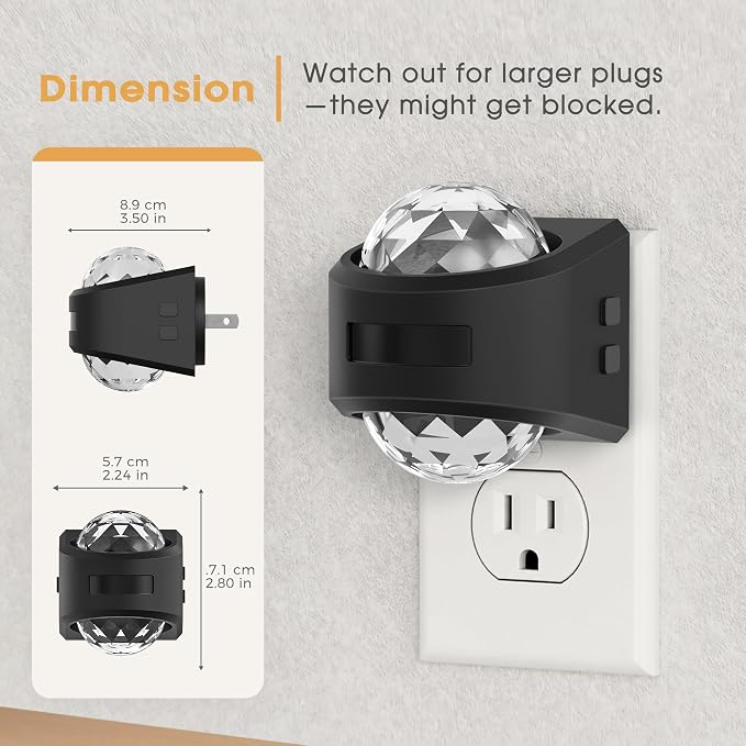 Motion Sensor Night Light Projector, RGB Warm Nightlight Plug in | night lights plug into wall 9 color warm 3000K, dusk to dawn & motion sensor, 180° rotatatble, bedroom, nursery, home decor