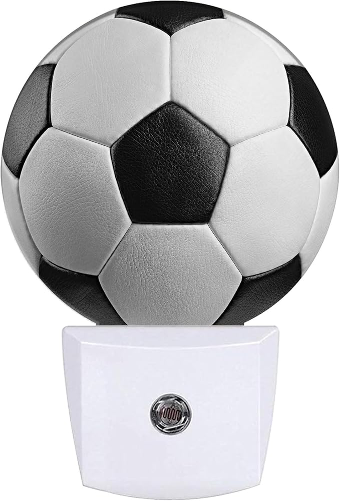 Football Night Light,Field Sport Ball Nightlight Plug into Wall LED Lamp Auto Sensor Dusk to Dawn for Bedrooms/Kitchens/Toilets/Corridors,Energy-Saving