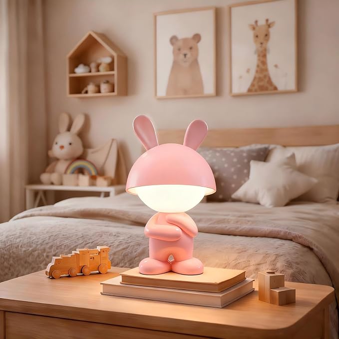 Night Lights for Kids,Rechargeable TableLight,Touch Bedside Lamps,Cordless Dimmable Warm White Light,Baby Nursery,Breastfeeding,Sleep Aid,Cute Bunny Pink Gifts for Newborn Toddler Boy Girl