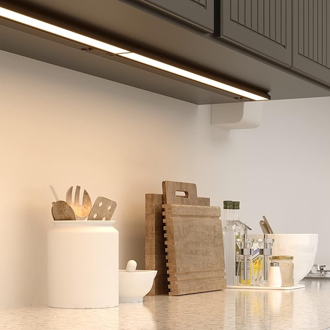 LAGOM Halo Under Cabinet Light, 22‑Inch Hardwired Dimmable LED, 2700K/4000K/5000K, Power Cord Sold Separately, White, UC0122WH27