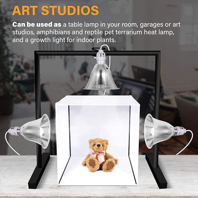 Simple Deluxe Clamp Lamp Light 60 Watt with 5.5 Inch Aluminum Reflector (no Bulb Included), 6 Feet Cord, 2 Pack, White