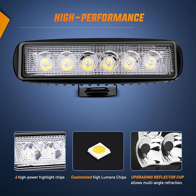 Nilight Led Light Bar 2PCS 18w Spot Driving Fog Light Led Pods Off Road Lights Boat Lights Driving Lights Led Work Light SUV Lamp