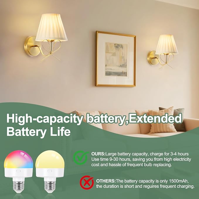 Cordless Battery Operated Wall Sconces Set of Two, Vintage Gold Sconces Wall Decor, Rechargeable Dimmable LED Lights with 15 Colors, Bow Wireless Wall Lamp for Bedroom Living Room Hallway