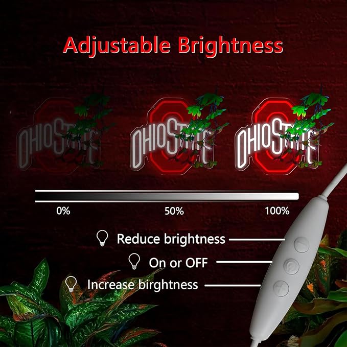 Ohio Football Neon Signs for Wall Decor，University Led Light Up Sign Suitable for Man Cave Dormitory Office Bar Pub Wall Art Gifts for Teen Boys Girls