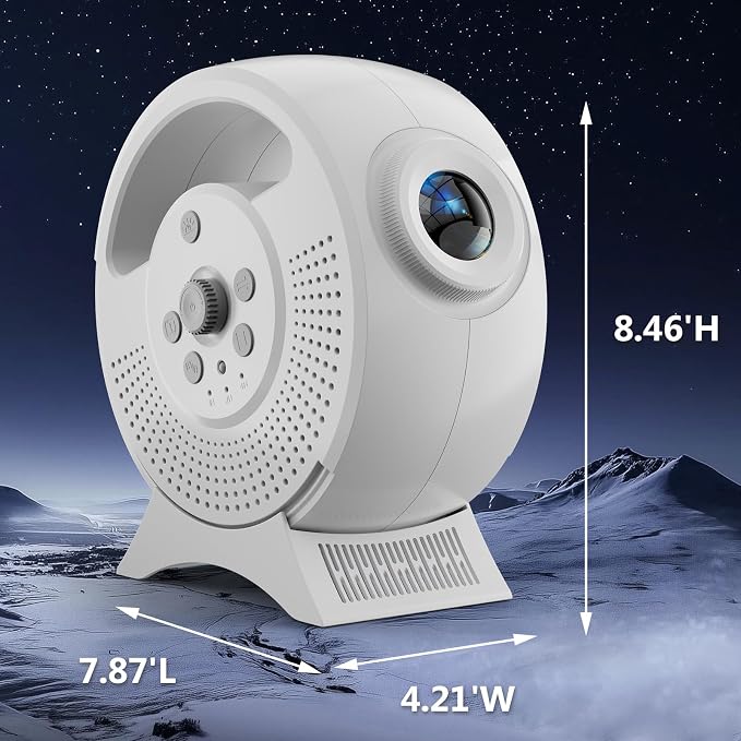 Rossetta 3D Galaxy Projector, 60 Scenes Star Light Projector for Bedroom | Adjustable Focal, Bluetooth Speaker, Timer & Remote Control, Planetarium Projector for Room Decor, Party Gift for Kids Adults