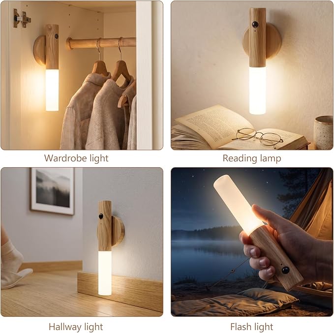 Motion Sensor Wall Lights, Rechargeable Battery Operated Wall Sconce, 1PC | LED Sconce or Handheld Lighting, Automatic Induction & Constant Light, Magnet Magnetic Base, for Hallway,Stairway,bedroom