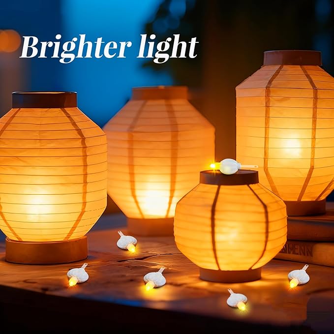 Aogist 48 Pack Small LED Lights Battery Powered Waterproof Hanging Light Last 48 Hours for Paper Lanterns,Balloons,Floral,Weddings & Festival Christmas Decorations,Warm White