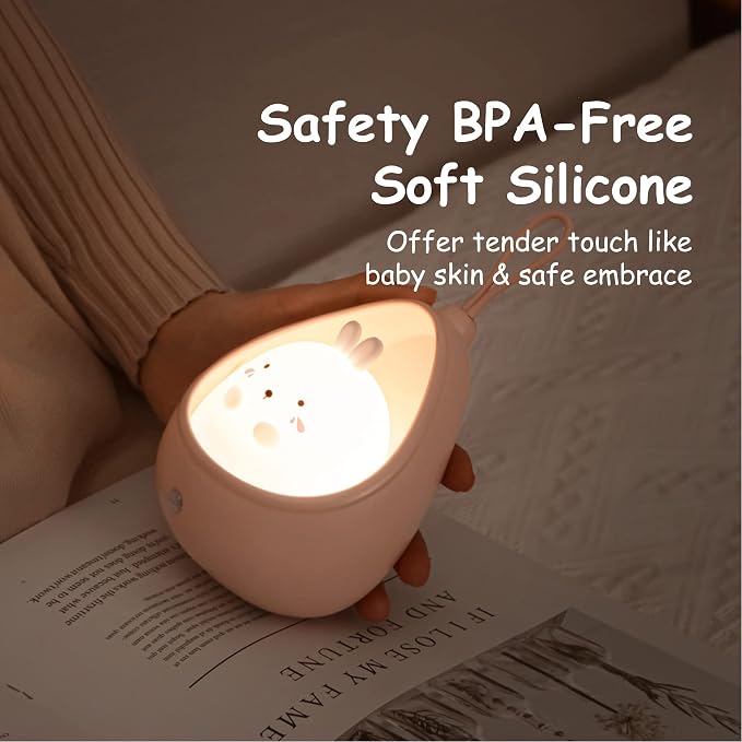 TriPro Cute Kitty Motion Sensor Night Light Wall Lamp,Rechargable,Bedroom Decoration for Kids Baby Toddler Teen Gift (Pink)