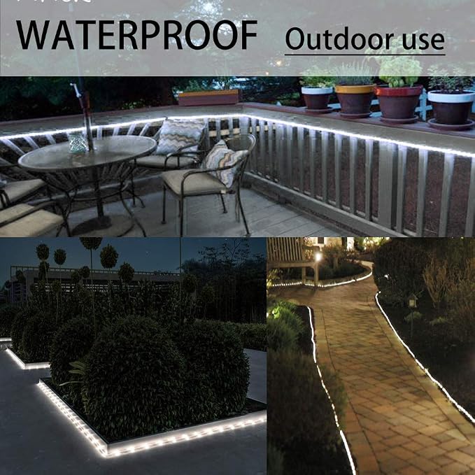 Solhice 75ft Rope Lights Outside Cool White 280 LEDs with Remote Control, Waterproof Outdoor LED Tube Light with Timer, Rope Lighting for Christmas, Deck, Patio, Bedroom Indoor (Not Connectable)