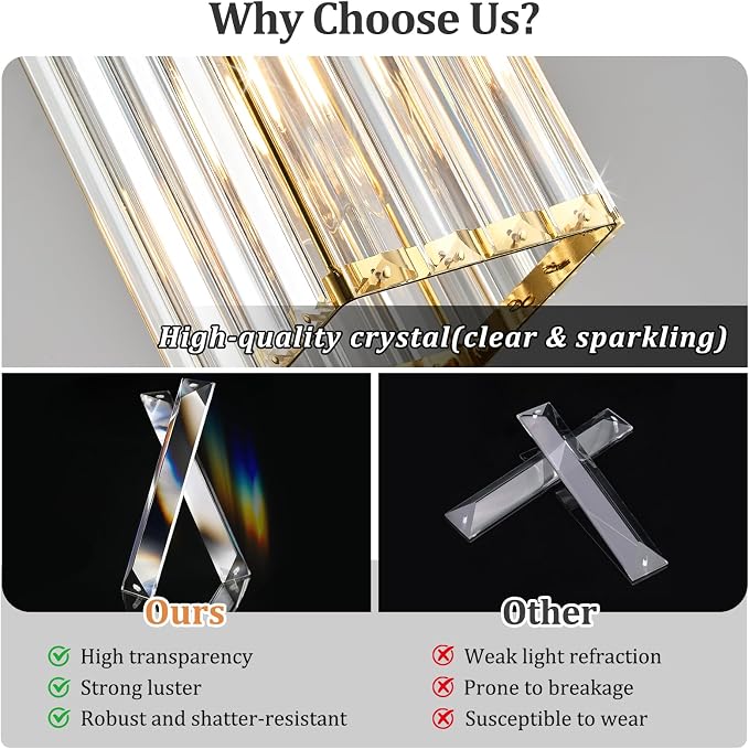 Modern Crystal Pendant Lights Kitchen Island, 1-Light Brushed Gold Hanging Light with Clear Crystal Shade, Adjustable Height Pendant Lighting for Kitchen Island Dining Room Bedroom Bar Entryway