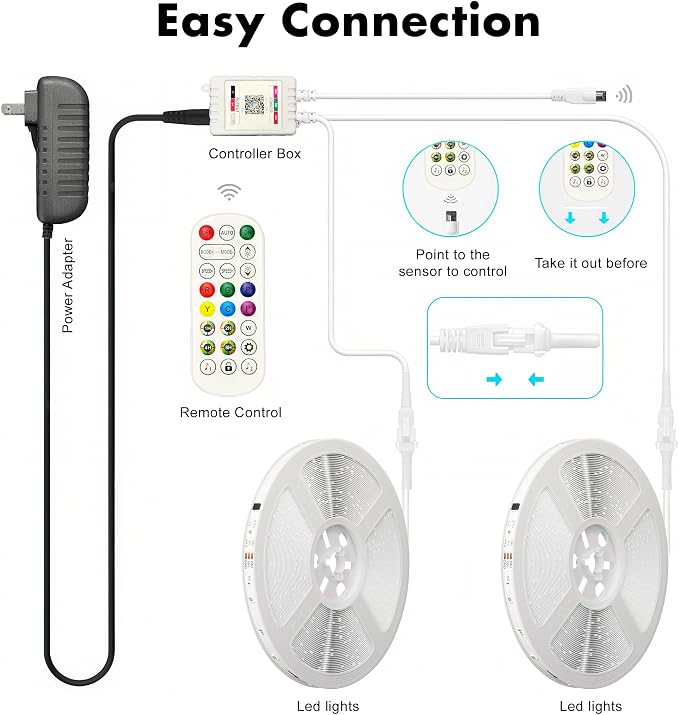 LED Strip Lights, 100FT Smart IC RGB WiFi Voice Controlled LED Lights | Segmented DIY Color, Rainbow Chasing, Music Sync, Alexa Google Compatible for Bedroom Decor