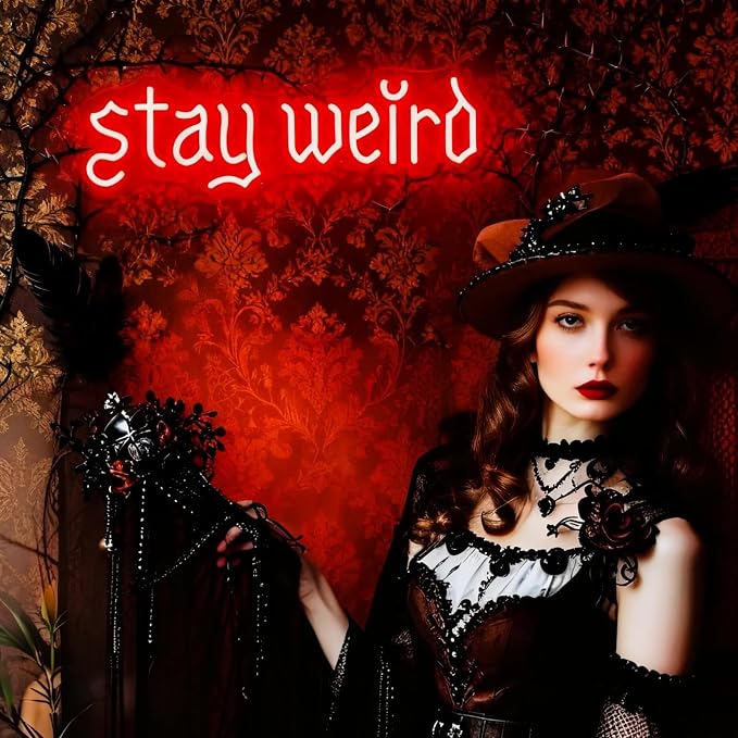 Stay Weird Neon Sign Red Neon Signs for Wall Decor Neon Light Sign with USB Neon Lights LED Neon Sign for Bedroom Living Room Study Room LED Signs for Wall Decor Birthday