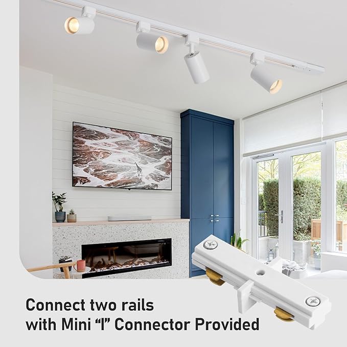 16 Lights LED Track Lighting Kit with 13FT H Track Lighting Rails & Floating Canopy Connector, GU10 Track Light Kit Modern Kitchen Track Lighting Fixtures Ceiling Spot Light, White - No Bulbs