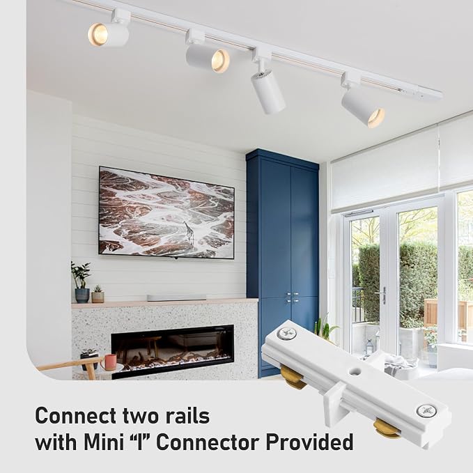 3-Color 4-Light LED Track Lighting Kit with 3.3FT H Track Lighting Rails & Canopy Connector, GU10 Dimmable Track Light Kit, Modern Kitchen Track Lighting Fixtures Ceiling Spot Light, White
