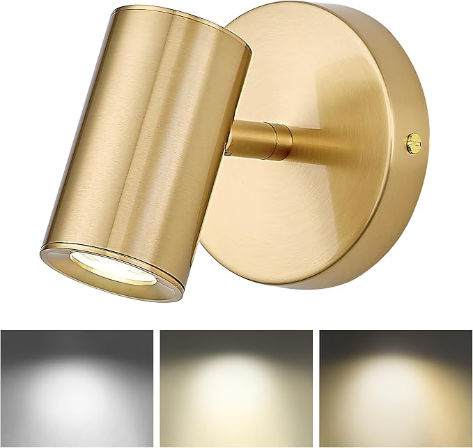 1-Light Wall Sconce,LED Track Lighting with GU10 Bulb,Brass Gold | Indoor Wall Lighting for bedroom,hallway,living room,entryway